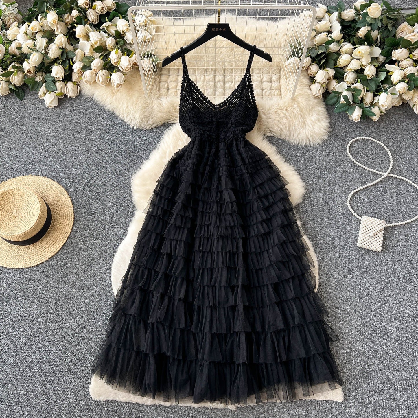 Beatrice Tiered Mesh Dress