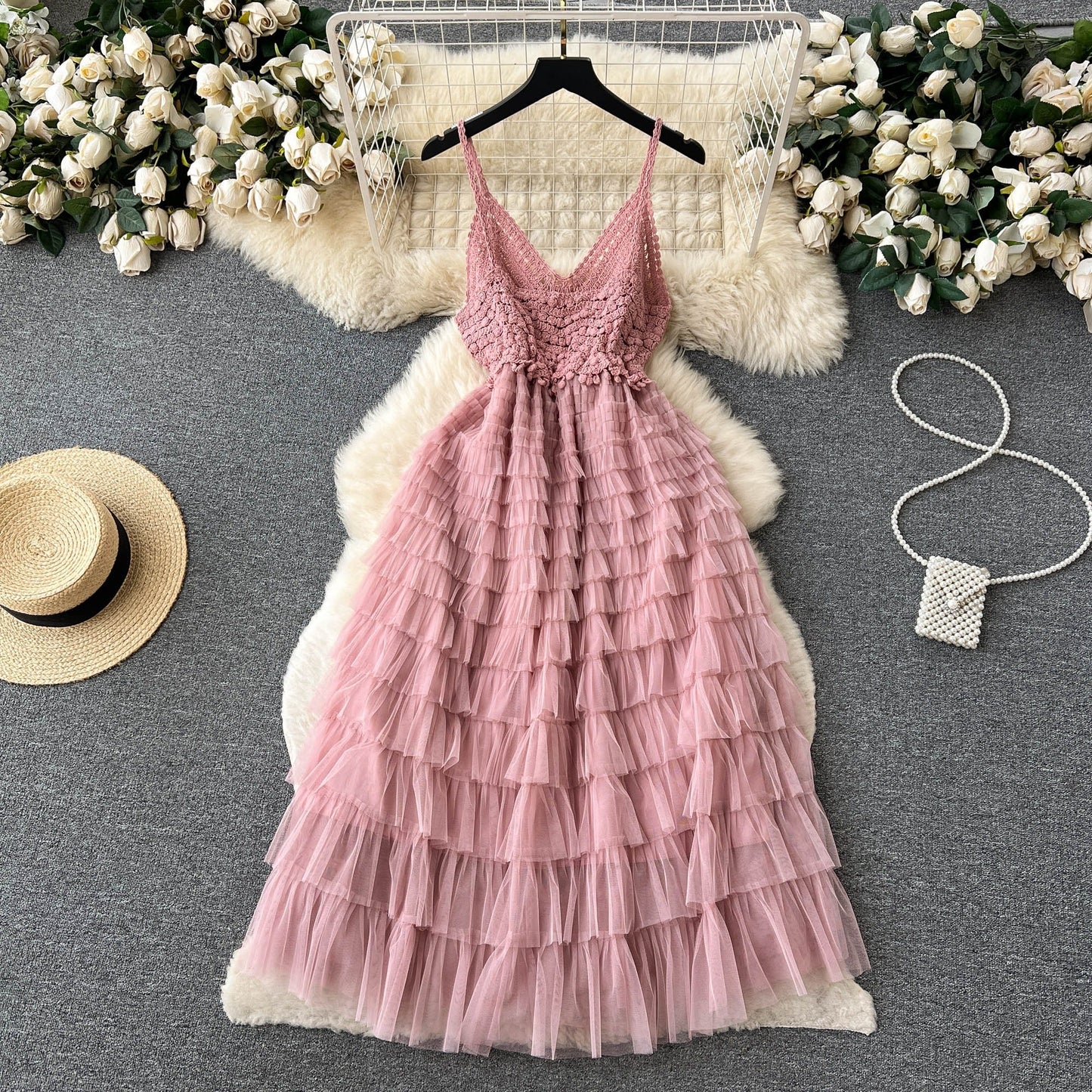 Beatrice Tiered Mesh Dress