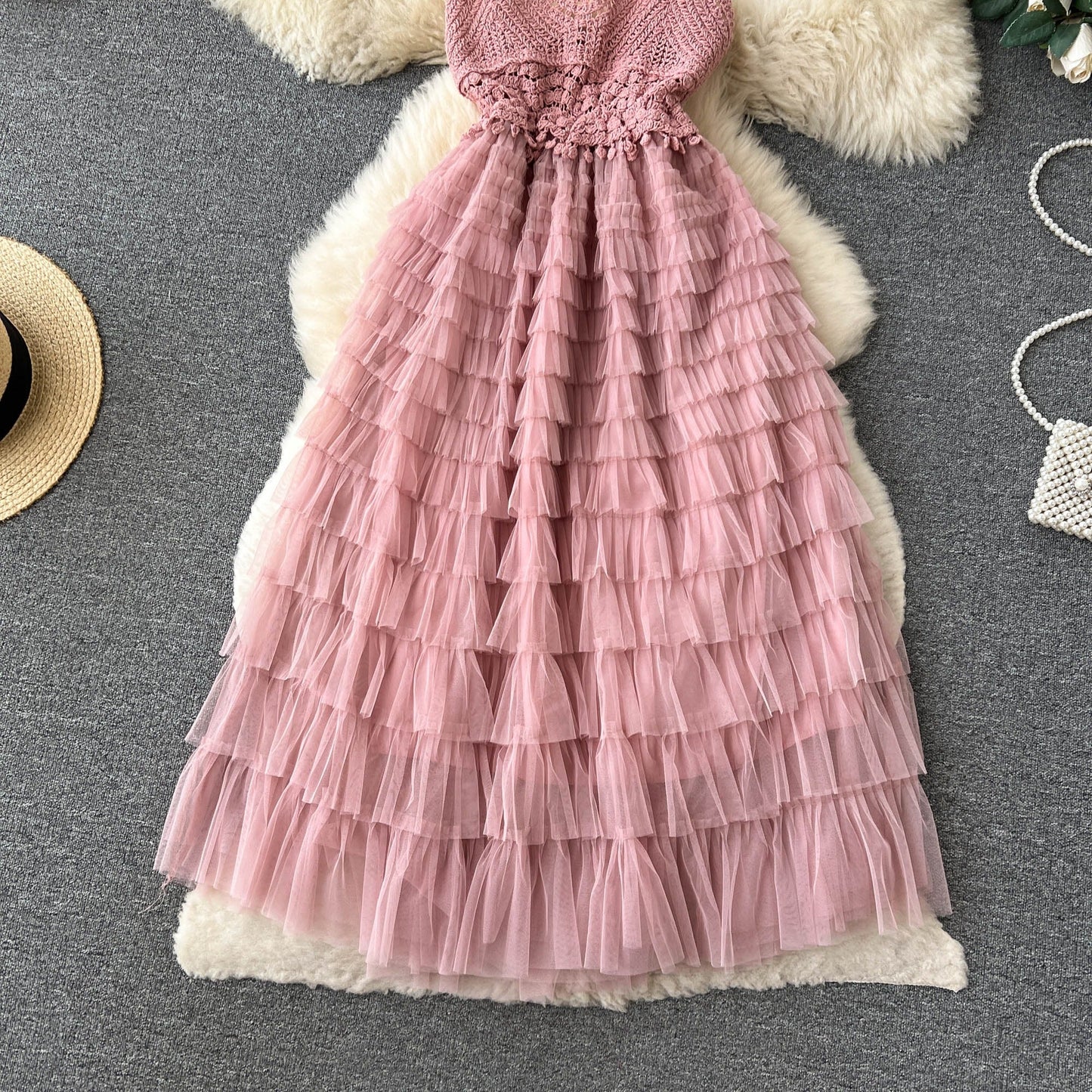 Beatrice Tiered Mesh Dress