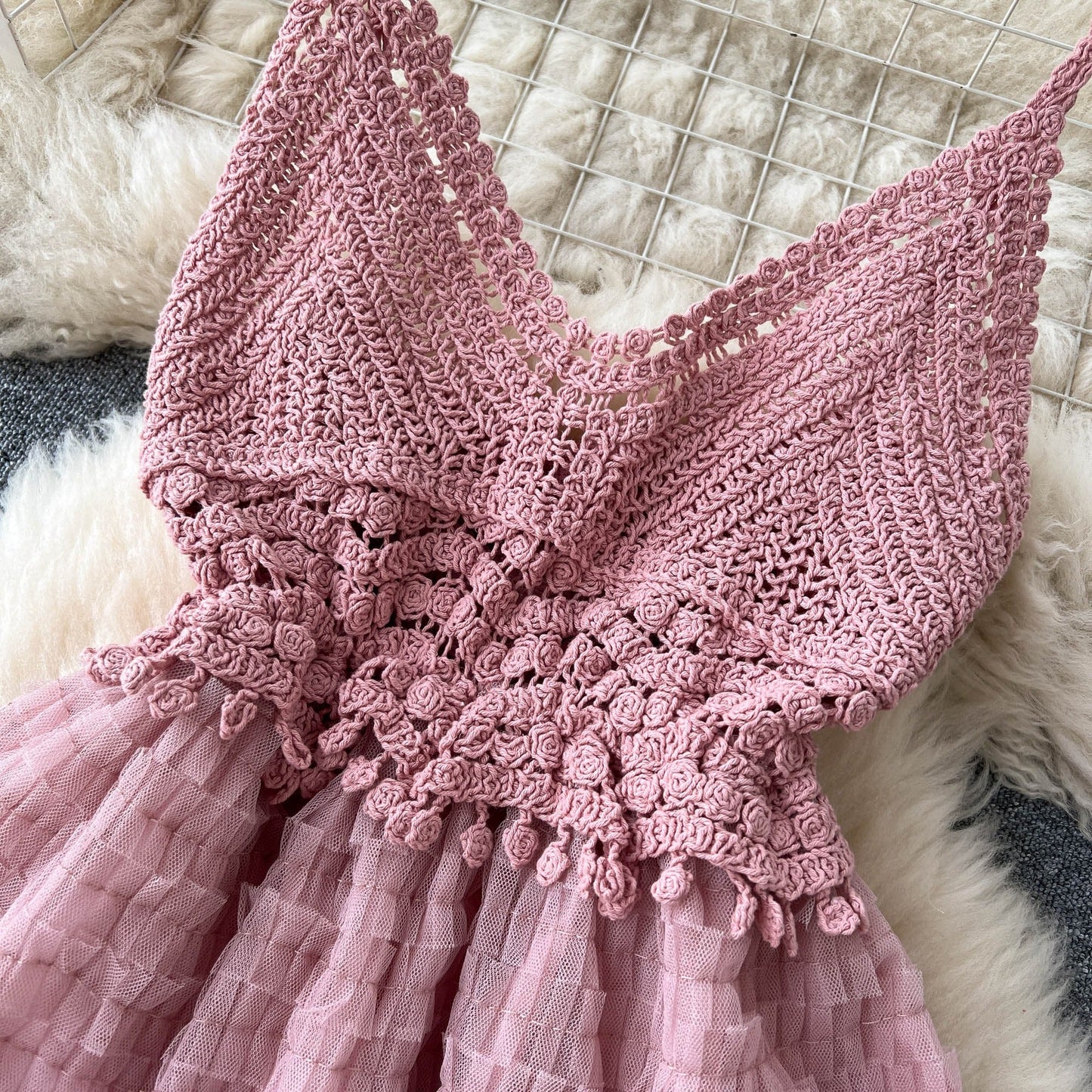 Beatrice Tiered Mesh Dress