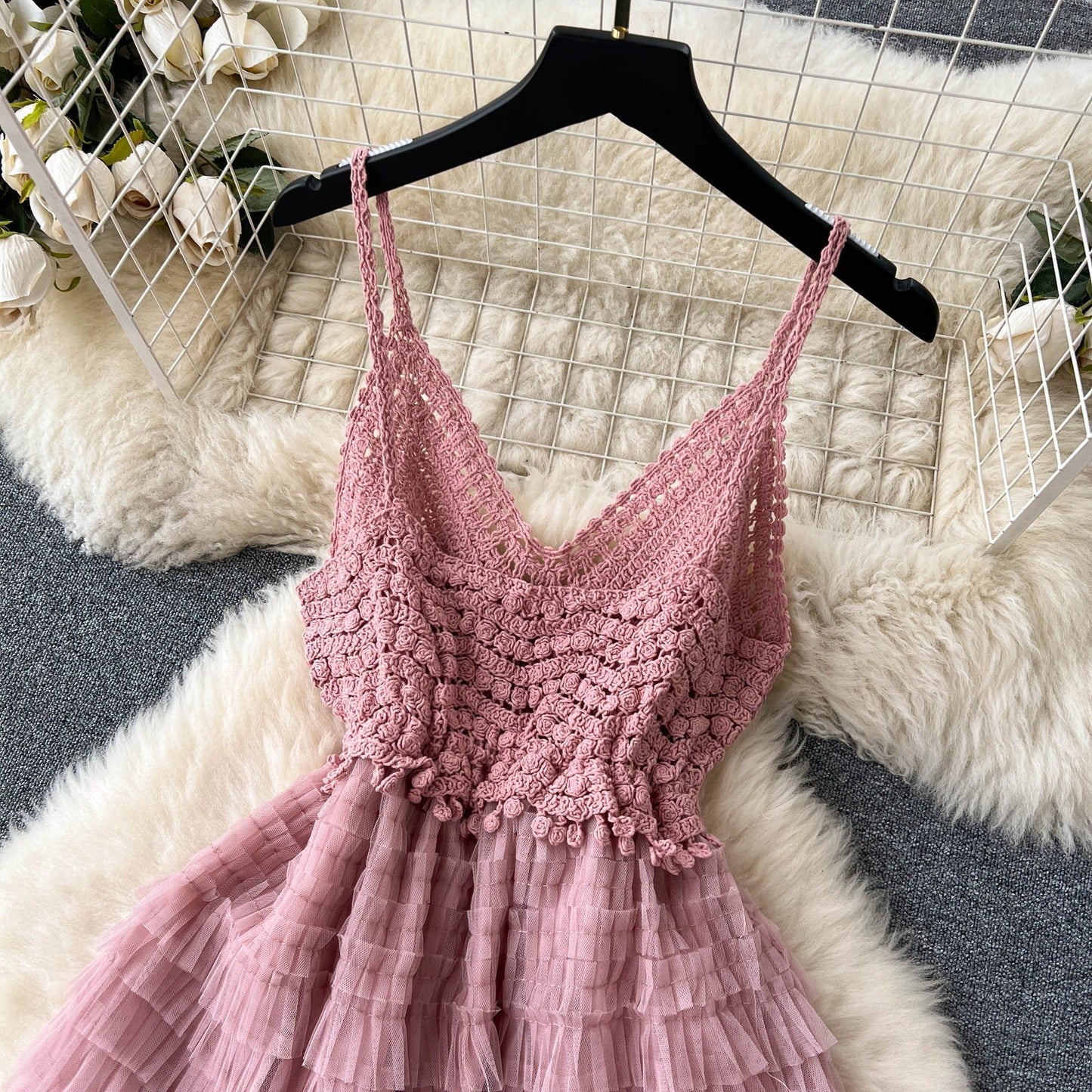 Beatrice Tiered Mesh Dress