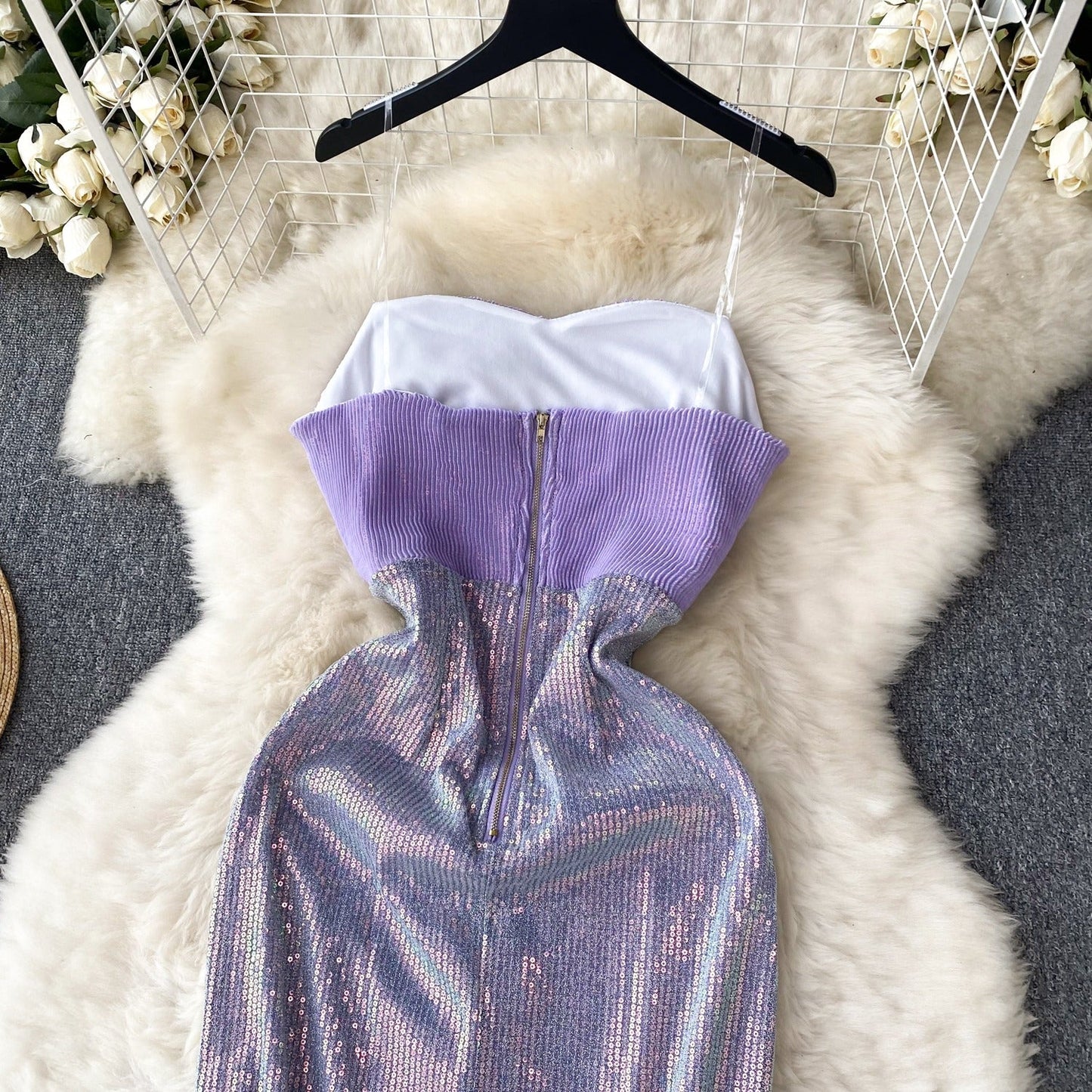 Phoebe Strapless Sequin Dress