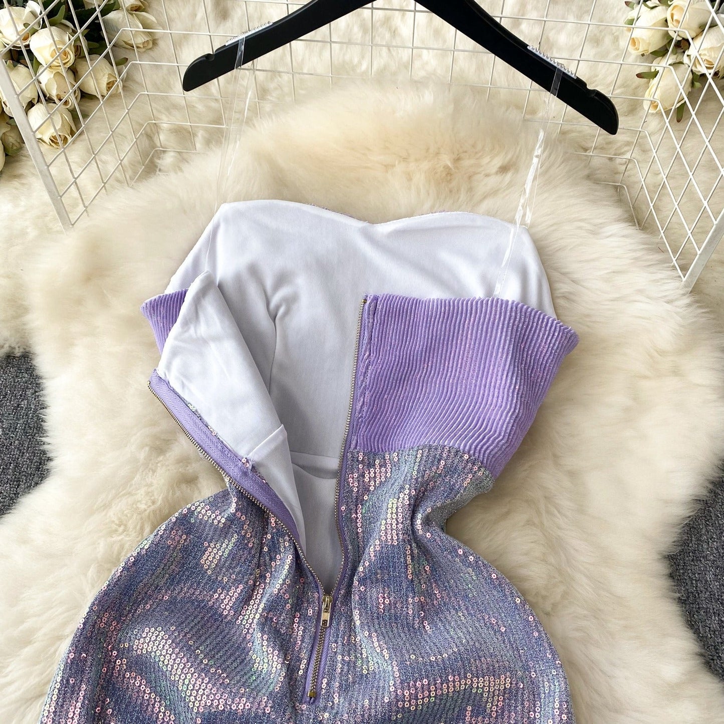 Phoebe Strapless Sequin Dress